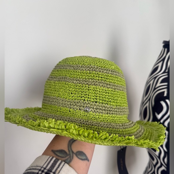 NWT rag & bone Frills Rollable Bucket Hat in Lime/Citron Green Size S/M - Picture 6 of 15